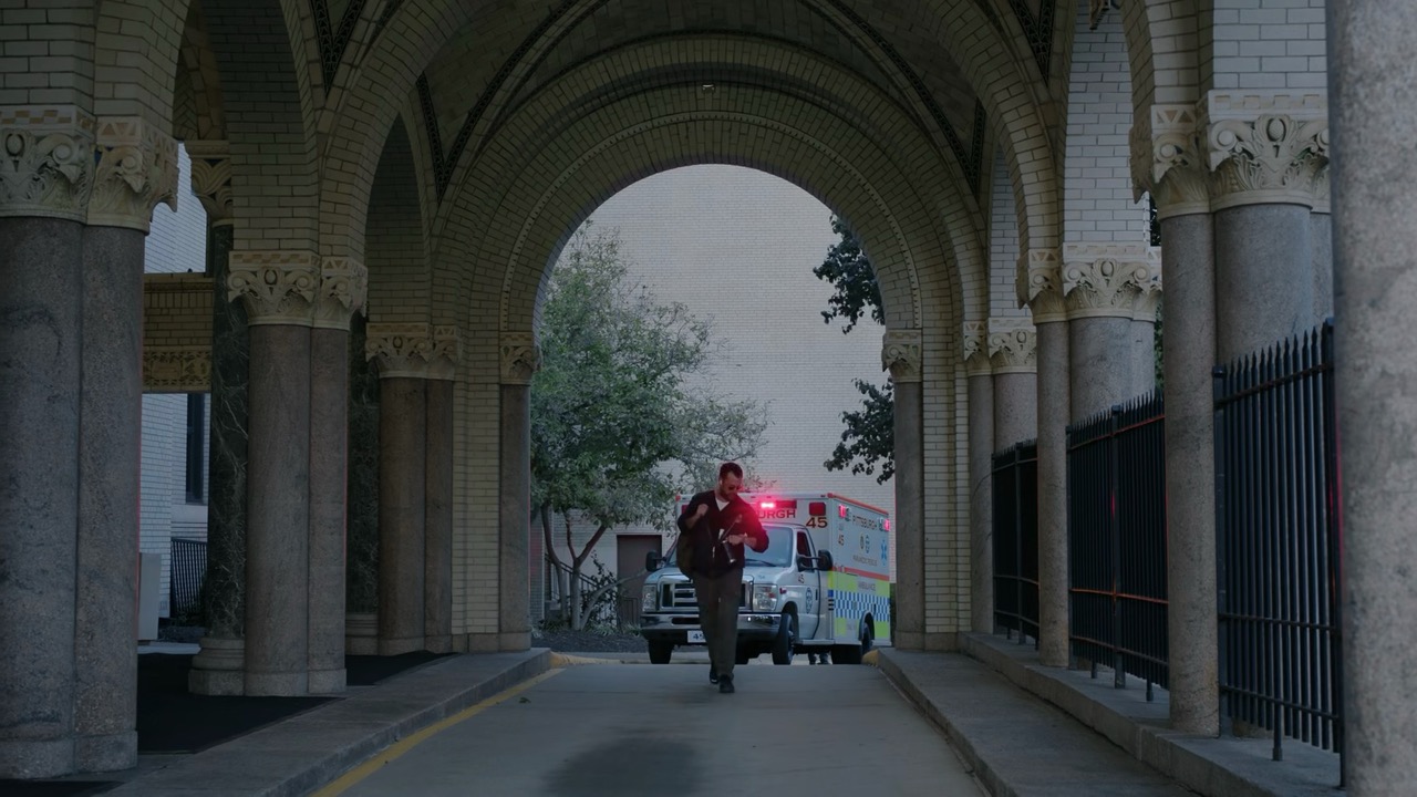 Robby and ambulance 45 at Allegheny General Hospital entrance